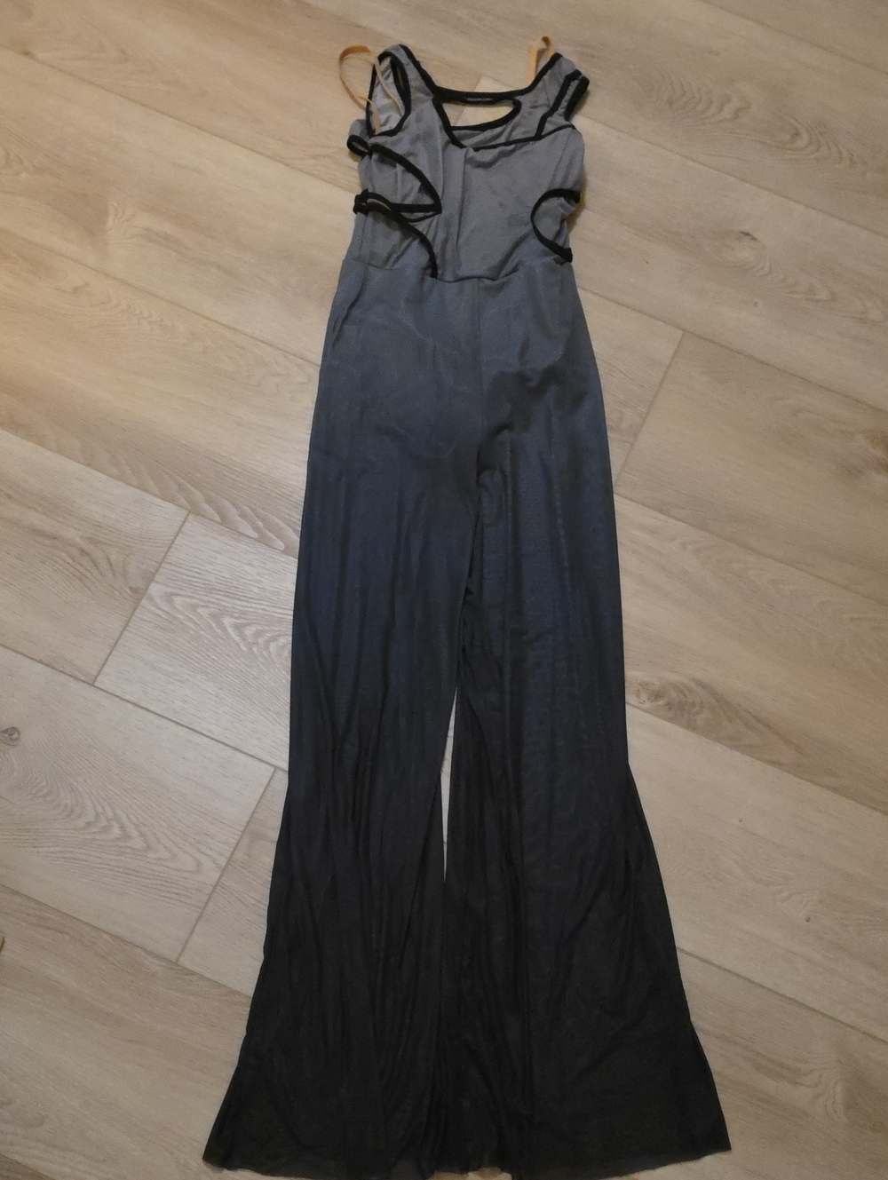 Kids Black & Gray Ombre Dance Costume Jumpsuit, Size SA